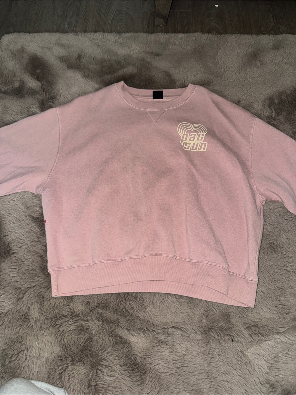 PacSun Light Pink Heart Logo Pullover